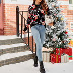 R&B | Weihnachtlicher Strickpullover Mit Rentiermotiv