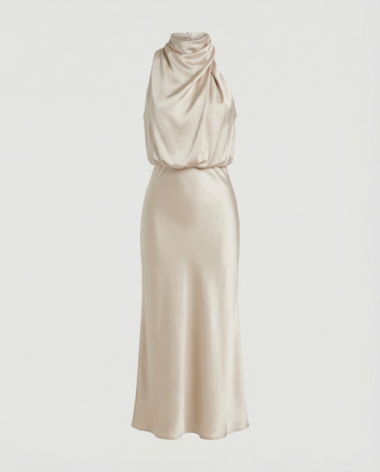 Glänzendes Langes Abendkleid mit Elegantem Schnitt | R&B