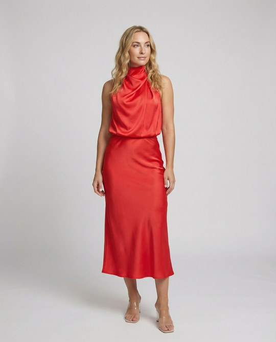 Glänzendes Langes Abendkleid mit Elegantem Schnitt | R&B