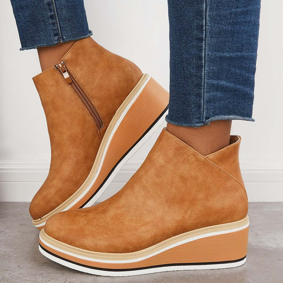 R&B | Stiefeletten mit Reißverschluss und Plateau