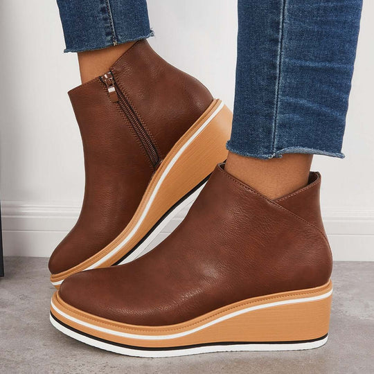 R&B | Stiefeletten mit Reißverschluss und Plateau