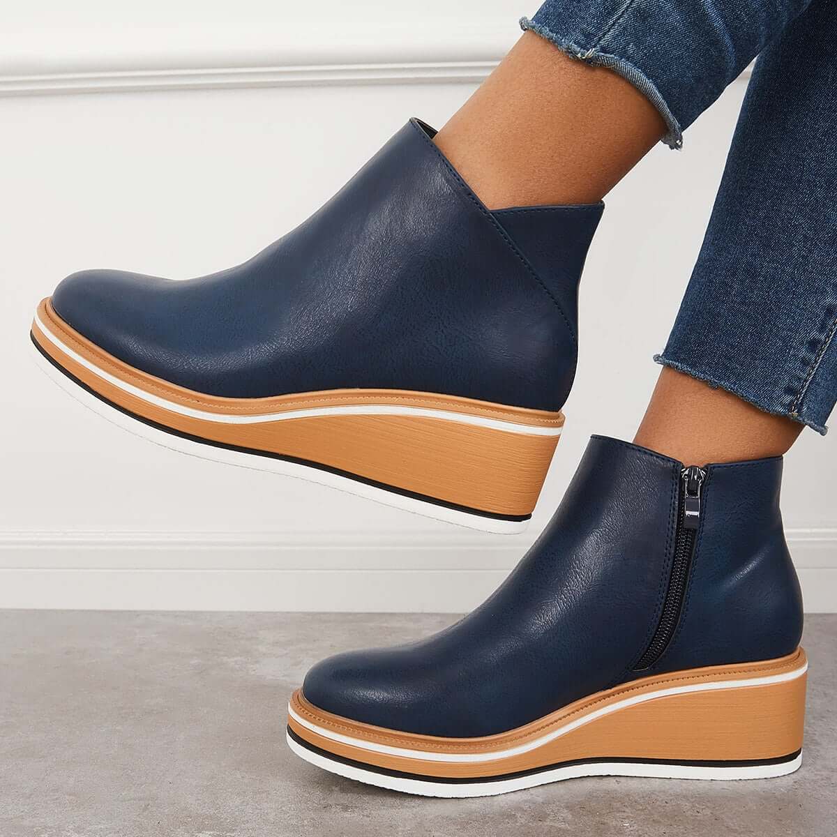 R&B | Stiefeletten mit Reißverschluss und Plateau