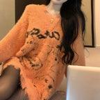 R&B | Ghost Jacquard Lockere Halloween Strickpullover