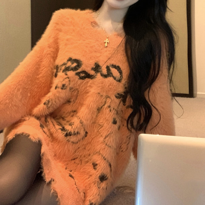 R&B | Ghost Jacquard Lockere Halloween Strickpullover