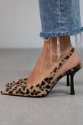 Stiletto-Absatzschuhe mit spitzer Zehenpartie und Leopardenmuster R&B