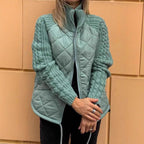 R&B | Gemütliche Steppjacke mit Strickärmeln für Frauen