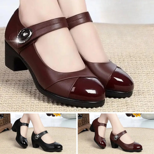 Damen Schuhe mit runder Spitze aus Leder R&B