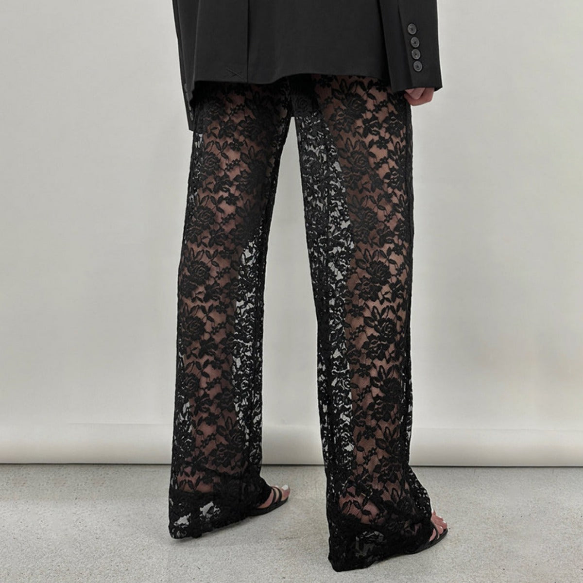 R&B | Spitze Perspektive hohe Taille Spleißen lange gerade Hose