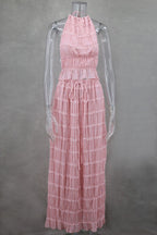 R&B | Neckholder Spitzenweste langes Kleid Set