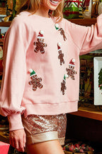 R&B | Weihnachts LR&Bkuchenmann Pailletten Langarm Sweatshirt