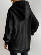 R&B | Comfort - Extrem Bequemer Langer Zip-Up-Plüsch-Hoodie mit Kapuze für Damen