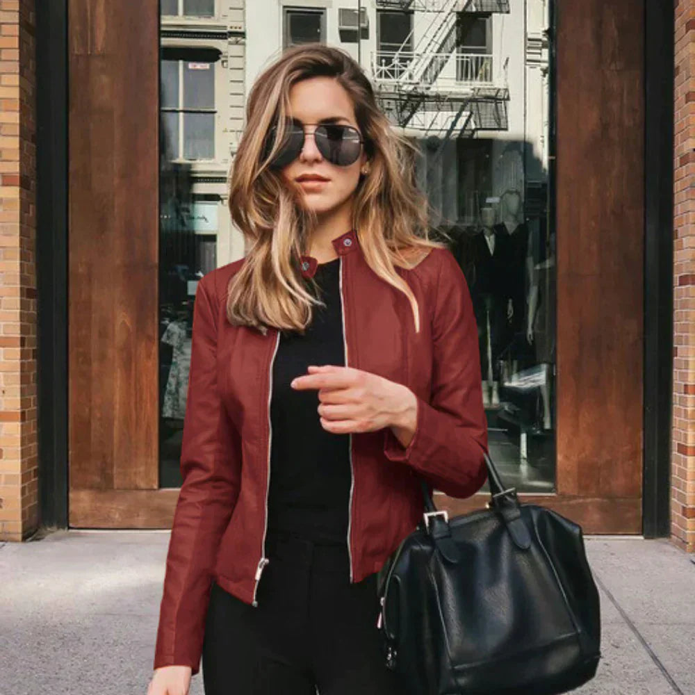R&B | italienische Leder-Bikerjacke