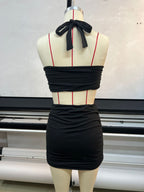 R&B | Ärmelloses Neck Tube Top Weste Hip Wrap Set