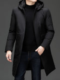 R&B | Lange Winterjacke mit Kapuze Polyester Warm und Windabweisend