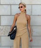 R&B | Halsoberteil Hose mit weitem Bein zweiteiliges Set