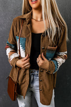 Cordjacke Mit Aztekenmuster
