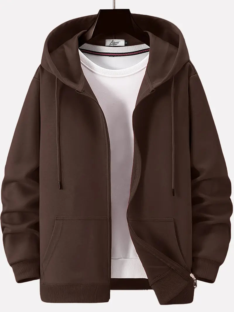R&B - Lässiger Herbst Full Zip Hoodie mit Kordelzug für Männer