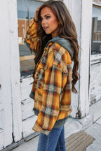 R&B | Karierte Jacke mit Kapuze und Rohen Kanten Baumwolle Lässig und Trendy