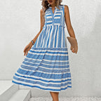 R&B | Kleid mit ethnischem Print und V-Ausschnitt