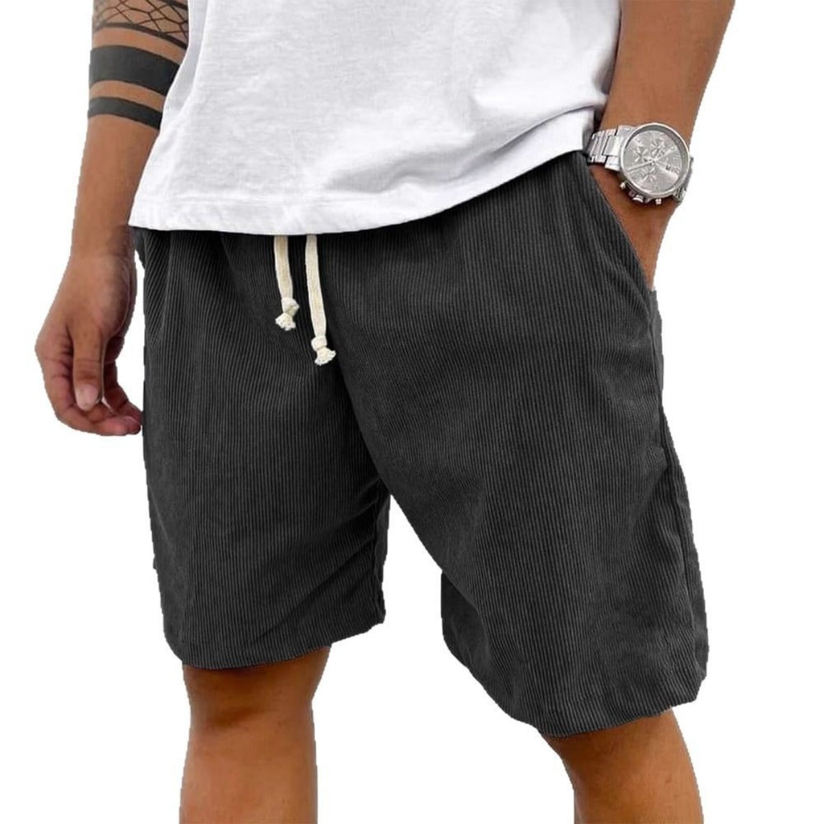 R&B | Herren Casual Kordelzug Cord Shorts