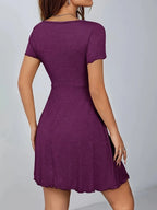 R&B | Kleid mit Spitzenausschnitt und Schleife Lila Elegant und Bequem