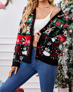 R&B | Lockere Strick Weihnachts Cardigan Pullover