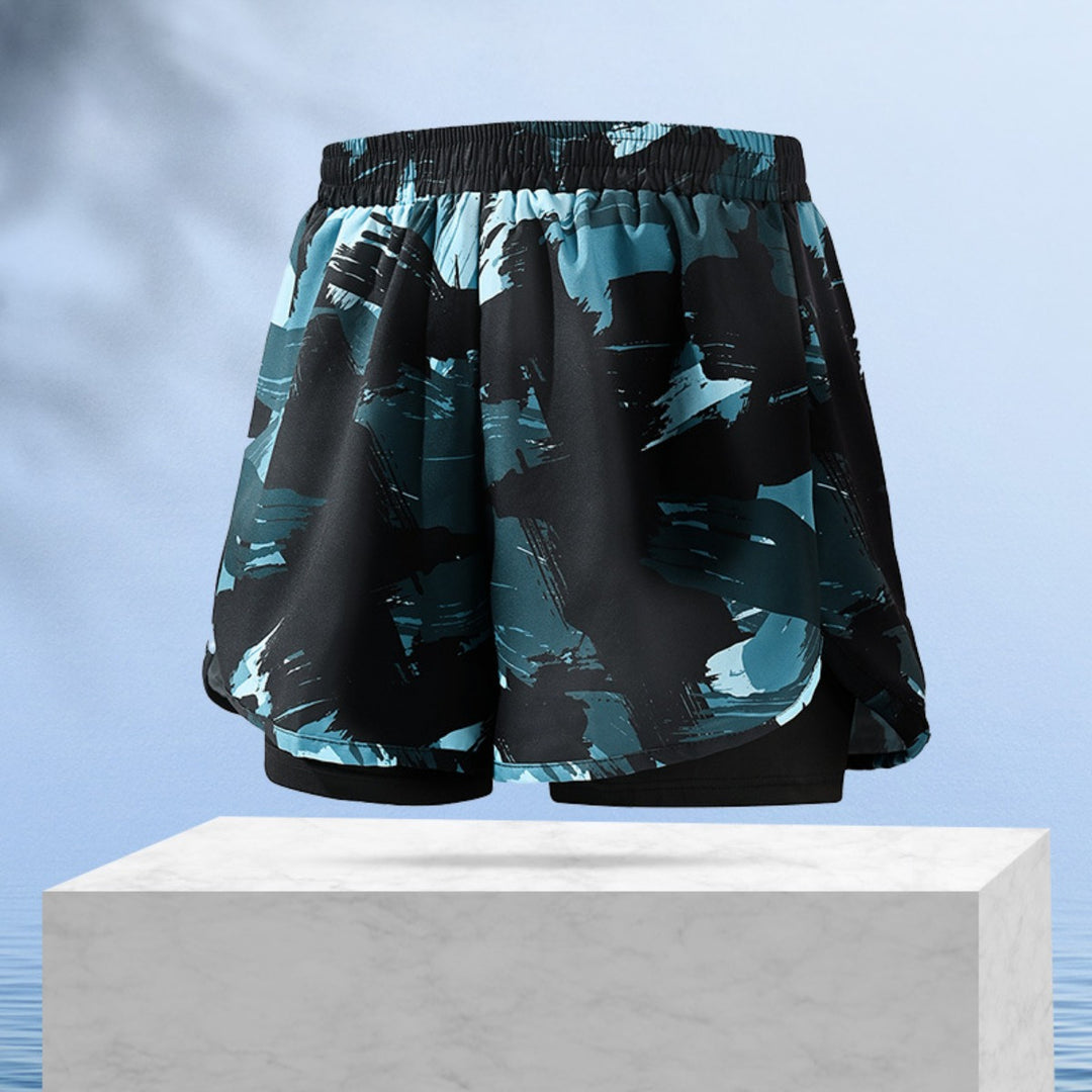 R&B | Doppellagige Herren Sport Fitness Anti-Peinlichkeit Strandhose