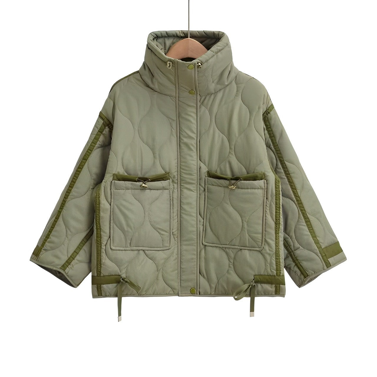 R&B | Baumwolljacke in Hüftlänge mit Stehkragen und Kordelzug