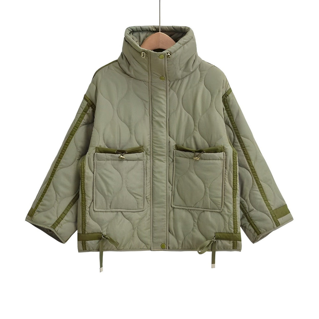 R&B | Baumwolljacke Hüftlang mit Stehkragen und Kordelzug