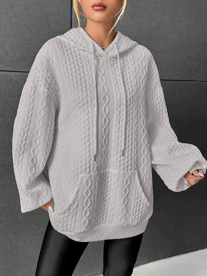 R&B | Übergroßer Pullover mit Kapuze und Kordelzug mit Kordelzug