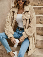 R&B | Lange Jacke Im Sherpa-stil Polyester Warm und Stilvoll