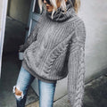 R&B | Chunky Strickpullover mit Rollkragen Weich und Warm Kabelstrick