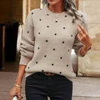 R&B | Pullover - Damen Herbst gepunkteter Strickpullover