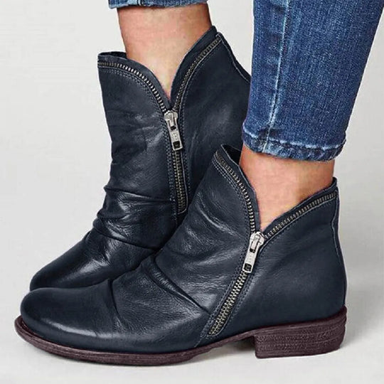 Damenstiefel mit doppeltem Reißverschluss R&B R&B