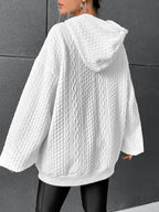 R&B | Übergroßer Pullover mit Kapuze und Kordelzug mit Kordelzug