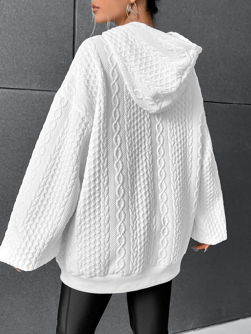 R&B | Übergroßer Pullover mit Kapuze und Kordelzug mit Kordelzug