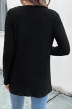 R&B | Strickjacke mit Blumenrand und langen Ärmeln