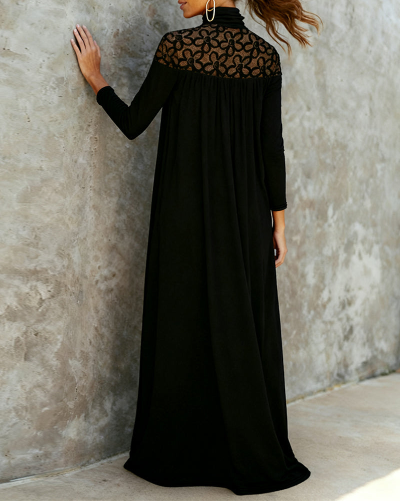 R&B | Kleid mit Stehkragen Aus Mesh und Patchwork