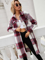 R&B | Karierte Longline Hemdjacke