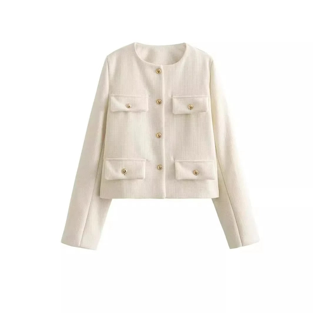 R&B | Elegant und schicke Damen Blazerjacke mit Struktur und Knöpfen