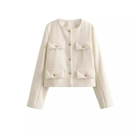 R&B | Elegant und schicke Damen Blazerjacke mit Struktur und Knöpfen