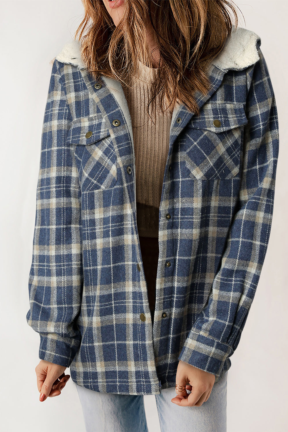 R&B | Gepunktete Jacke mit Kapuze Weiches Plüschfutter Perfekt für Kalte Tage
