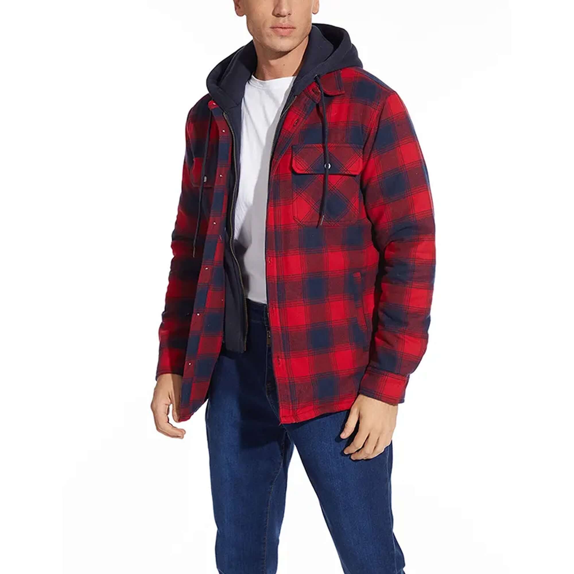 R&B | Herren Karierte Langarm Freizeitjacke