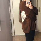 R&B | Oversized Argyle Sweater Weich und Warm Lässig Chic