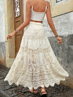 R&B | Boho-Spitzen-Maxi-Rock für Damen