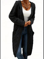R&B | Langstrickjacke mit Kapuze
