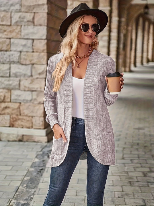 R&B | Cardigan - Damen Herbst Freizeit Fleece Strickjacke