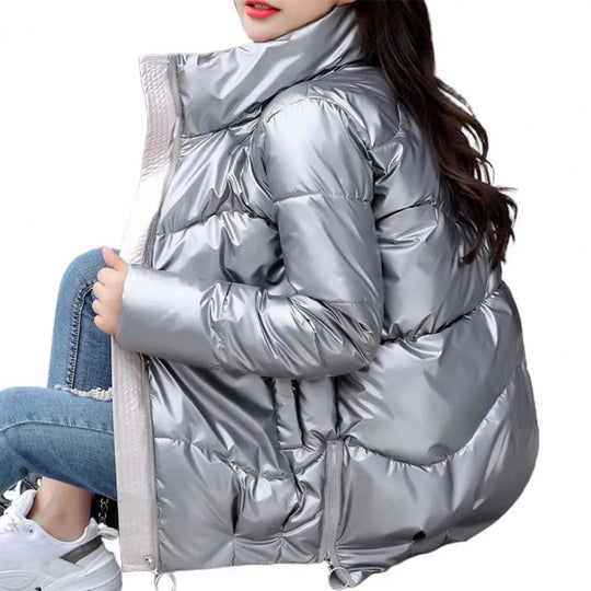 R&B | Pufferjacke - Gequiltet und Leicht - Hoher Kragen - Glänzende Oberfläche - Warm und Bequem