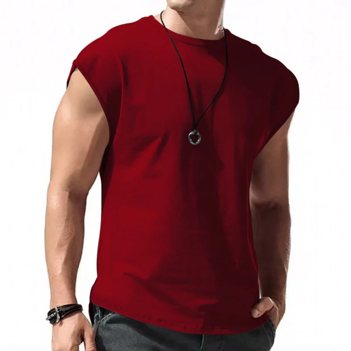 R&B | Einfarbiges Weste-T-Shirt