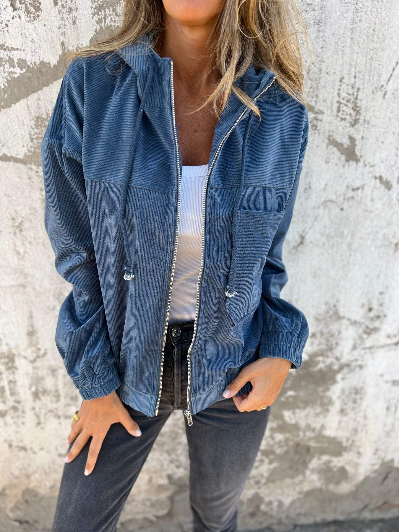 R&B | Stilvolle Cordjacke mit Reißverschluss
